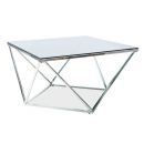 Signal Silver Glass Coffee Table, 80x80x45cm, Transparent (SILVERASC)