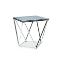 Signal Silver Glass Coffee Table, 50x50x53cm, Transparent (SILVERBSC)