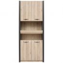 Black Red White Executive Shelf, 80x36x218.5cm, Oak (S340-REG4D1S/22/9-SZW/DSAJ)