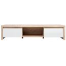 Black Red White Kaspian TV stand, 143x40.5x33.5cm, White, Oak (S128-RTV2S-DSO/BIP)