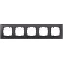 Siemens Delta Miro Glass Frame for Communication Module 5-gang, Black (5TG1205-2)