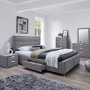 Home4You Caren Double Bed 160x200cm, With Mattress, Grey (K28833)