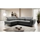 Eltap Noble Flores Corner Pull-Out Sofa 201x255x100cm, Grey (CO-NOB-LT-04FL)