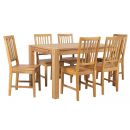 Home4You Chicago Dining Room Set, Table + 6 chairs, 140x90x76cm, Oak (K840291)