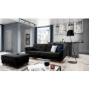 Eltap Bellis Extendable Sofa 220x90x83cm Universal Corner, Black (SO-BEL-10LO)