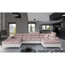 Eltap Eduardo Omega/Soft Corner Pull-Out Sofa 60x345x90cm, Pink (Edr_49)