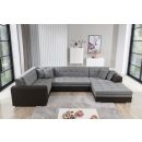 Eltap Damario MatVelvet/Kongo Corner Pull-Out Sofa 189x340x73cm, Grey (Dam_36)