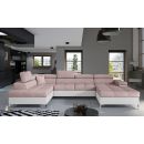 Eltap Eduardo Omega/Soft Corner Pull-Out Sofa 60x345x90cm, Pink (Edr_20)