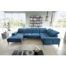 Eltap Neviro Lux Corner Sofa 201x350x77cm, Blue (CO-NEV-RT-38LU)