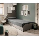 Eltap Parys GR Single Bed 80x190cm, With Mattress, Grey (BE-PA-LT-GR-21SA)