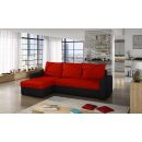 Eltap Livio Alova/Alova Corner Pull-Out Sofa 58x237x90cm, Red (LIV01)