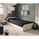 Eltap Paris Single Bed 80x190cm, With Mattress, Grey (BE-PA-LT-W-05SA)