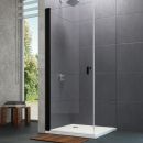 Dušas Durvis Huppe Design Pure 90cm Caurspīdīgas, Melna (8P0605123322)