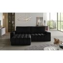 Eltap Bonett MatVelvet Corner Pull-Out Sofa 175x250x92cm, Black (Bon_10)