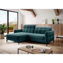 Eltap Lorelle MatVelvet Corner Pull-Out Sofa 160x225x105cm, Green (Lore_106)