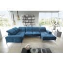 Eltap Neviro Lux Corner Sofa 201x350x77cm, Blue (CO-NEV-LT-38LU)