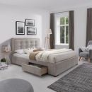 Home4You Duke Double Bed 160x200cm, With Mattress, Beige (K288413)