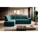 Eltap Siber Velvetmat Corner Pull-Out Sofa 186x270x93cm, Green (CO-SIB-LT-38VE)