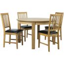 Home4You Chicago Dining Room Set Table + 4 Chairs Brown/Black (K840082)