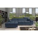 Stūra Dīvāns Izvelkams Eltap Ricardo Omega 60x280x90cm, Zils (Ric_10)