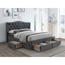 Двуспальная кровать Signal Aspen II Velvet 160x200 см, без матраса, серого цвета