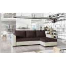 Eltap Newark Sawana/Soft Corner Pull-Out Sofa 57x237x90cm, Brown (Na06)