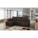 Eltap Livio Alova Corner Pull-Out Sofa 57x237x90cm, Brown (LIV08)