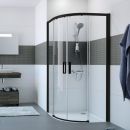 Huppe Classic2 200x90x90cm Quarter Round Shower Enclosure, Black (C25507123322)