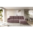 Eltap Roxi Velvetmat Corner Pull-Out Sofa 165x240x90cm, Pink (CO-ROX-U-24VE)