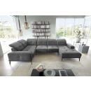 Eltap Neviro Cloud Corner Sofa 201x350x77cm, Grey (CO-NEV-LT-04NU)