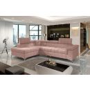 Eltap Eridano Omega Corner Pull-Out Sofa 202x275x90cm, Pink (ERI_33)