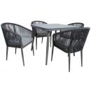 Комплект мебели Home4You Ecco, стол + 4 стула, серый (K211882)