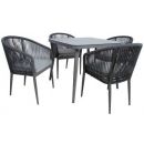 Home4You Ecco Furniture Set, Table + 4 Chairs, Grey (K211882)