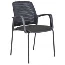 Кресло для посетителей Home4You Fusion 55x60x84 см, черное (21131)