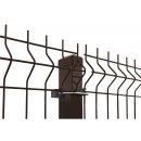 Powder Coated 3D Fence Panels, L 2.5m, Wire Ø4mm, Brown