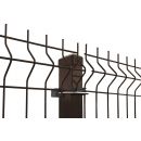 Powder Coated, Galvanized 3D Fence Panel, 50x200mm, Ø5mm Rod, Brown (001387)