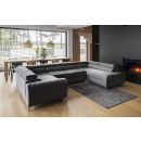 Угловой раскладной диван Eltap Louis Marte 202x347x92 см, черный (CO-LOU-RT-10MAR)