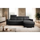 Eltap Fresia Flowers Corner Pull-Out Sofa 176x247x104cm, Black (CO-FR-RT-10FL)