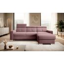 Eltap Fresia Velvetmat Corner Pull-Out Sofa 176x247x104cm, Pink (CO-FR-RT-24VE)