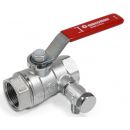 Giacomini R250DS Double Regulating Valve with Long Handle and Flow Meter FF