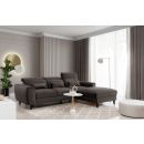 Eltap Foble Velvetmat Corner Pull-Out Sofa 196x267x100cm, Brown (CO-FOB-RT-22VE)