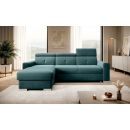 Eltap Fresia Velvetmat Corner Pull-Out Sofa 176x247x104cm, Green (CO-FR-LT-38VE)