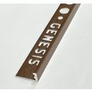 Flīžu Nobeiguma Līste Genesis Alumīnija, Brūna, 3x8mm, 2,5m (ESA080.489)