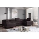 Eltap Escada Monolith Corner Pull-Out Sofa 200x330x98cm, Brown (Esc_08)