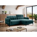 Eltap Lorelle MatVelvet Corner Pull-Out Sofa 160x225x105cm, Green (Lore_105)