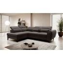 Eltap Noble Flores Corner Pull-Out Sofa 201x255x100cm, Brown (CO-NOB-LT-22FL)