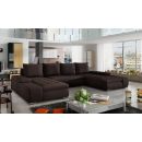 Eltap Marino Soft Corner Pull-Out Sofa 53x363x88cm, Brown (MA12)