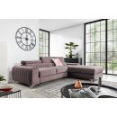 Eltap Grayson Loco Corner Pull-Out Sofa 205x275x98cm, Pink (CO-GRA-RT-24LO)