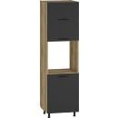 Halmar Vento Free Standing Wardrobe, 56x60x214cm, Black/Oak (V-UA-VENTO-DP-60/214-ANTRACYT)