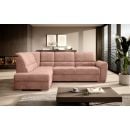 Eltap Siber Cloud Corner Pull-Out Sofa 186x270x93cm, Pink (CO-SIB-LT-24NU)